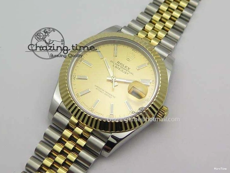 MiroTime 0115 DateJust II 41mm SS YG BP Maker Best Edition Gold Dial On New Version Jubilee Bracelet A Premium 3603